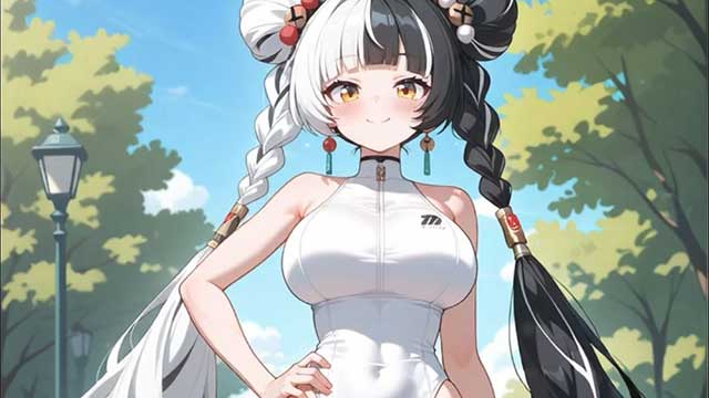 绝区零琉音立绘图片合集，黑白长发的美少女